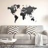 Деревянная карта мира World Map Wall Decoration Medium, черная - 
