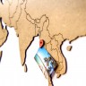 Деревянная карта мира World Map Wall Decoration Medium, коричневая - 