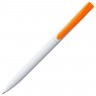 Ручка шариковая Pin, белая с оранжевым - 