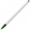 Ручка шариковая Tick, белая с зеленым - 