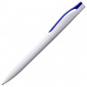 Ручка шариковая Pin, белая с синим - 