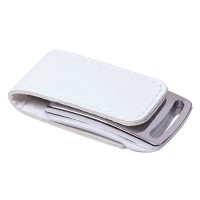 USB flash-карта &quot;Lerix&quot; (8Гб), белый, 6х2,5х1,3см, металл, искусственная кожа 