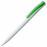 Ручка шариковая Pin, белая с зеленым - 