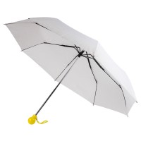 Зонт складной FANTASIA, механический, белый с желтой ручкой