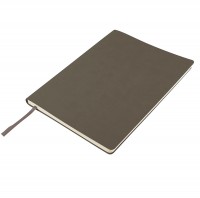 Бизнес-блокнот BIGGY, B5 формат, серый, серый форзац, мягкая обложка, в клетку