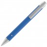Ручка шариковая Button Up, синяя с серебристым - 
