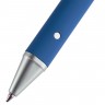 Ручка шариковая Button Up, синяя с серебристым - 