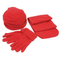 Флисовый набор &quot;Метель&quot; шапка, шарф, перчатки, красный, флис, 190 гр/м4 