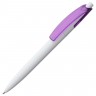 Ручка шариковая Bento, белая с фиолетовым - 