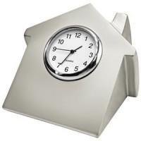 Часы "Домик"; 7х6,6х5,2 см; металл; лазерная гравировка