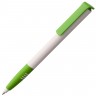 Ручка шариковая Senator Super Soft, белая с зеленым - 