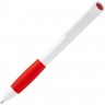 Ручка шариковая Grip, белая с красным - 