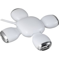 USB-разветвитель (длина провода 80см); белый; 9,5х9,5х2 см; пластик; тампопечать