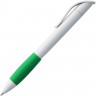 Ручка шариковая Grip, белая с зеленым - 