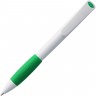 Ручка шариковая Grip, белая с зеленым - 