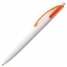 Ручка шариковая Bento, белая с оранжевым - 