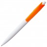 Ручка шариковая Bento, белая с оранжевым - 