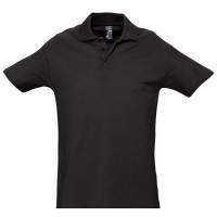 Рубашка поло мужская SPRING II,черный,S,100% хлопок, 210/м2
