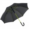 Зонт-трость с цветными спицами Color Style, зеленое яблоко, с серой ручкой - 