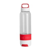 Бутылка с полотенцем "TRAINER", пластик, микрофибра, 500 мл., красный