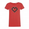 Футболка женская Pixel Heart, красная - 