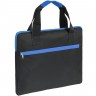 Конференц-сумка Unit Сontour, черная с синей отделкой - 