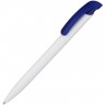 Ручка шариковая Clear Solid, белая с синим - 