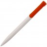 Ручка шариковая Clear Solid, белая с оранжевым - 