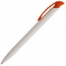 Ручка шариковая Clear Solid, белая с оранжевым - 