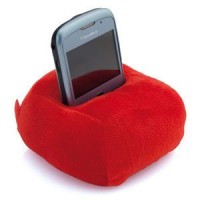 Подставка для мобильного телефона "Пуф"; красная; 12х6х12см; полиэстер; 