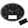 Часы настенные Insert3 с термометром и гигрометром, черные - 