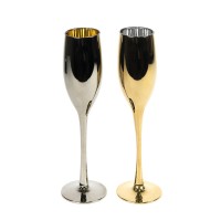 Набор бокалов для шампанского MOON&SUN (2шт), золотой и серебяный, 26,5х25,3х9,5см, стекло