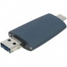 Флешка Pebble Universal, USB 3.0, серо-синяя, 32 Гб - 