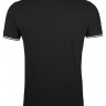 Рубашка поло мужская Pasadena Men 200 с контрастной отделкой, черная с белым - 