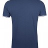Рубашка поло мужская Pasadena Men 200 с контрастной отделкой, темно-синяя с белым - 