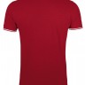 Рубашка поло мужская Pasadena Men 200 с контрастной отделкой, красная с белым - 