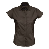 Рубашка женская с коротким рукавом EXCESS, темно-коричневая