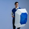 Квадратный зонт-трость Octagon, синий с белым - 