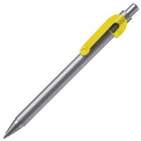 SNAKE, ручка шариковая, желтый, серебристый корпус, металл