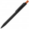 Ручка шариковая Chromatic, черная с оранжевым - 