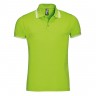 Рубашка поло мужская Pasadena Men 200 с контрастной отделкой, зеленый лайм с белым - 