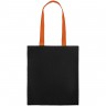 Холщовая сумка BrighTone, черная с оранжевыми ручками - 