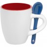 Кофейная кружка Pairy с ложкой, красная с синей - 