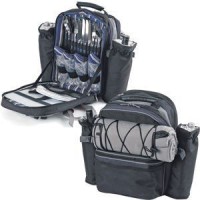 Набор для пикника на 4 персоны "ЭКСПЕДИЦИЯ" : рюкзак, термоотсек, 2 чехла для бутылок, плед, приборы