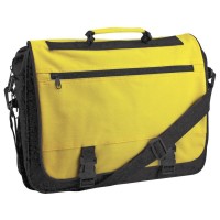 Конференц-сумка "Expo"; черный с желтым; 39х29х9 см; полиэстер. шелкография
