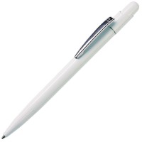 MIR, ручка шариковая с серебристым клипом, белый, пластик/металл