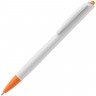 Ручка шариковая Tick, белая с оранжевым - 