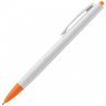 Ручка шариковая Tick, белая с оранжевым - 