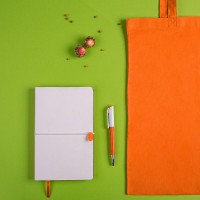 Набор подарочный WHITE&amp;YOU: бизнес-блокнот, ручка, сумка, бело-оранжевый 