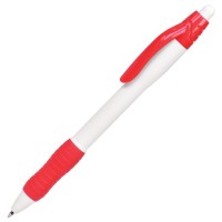 N4, ручка шариковая с грипом, белый/красный, пластик